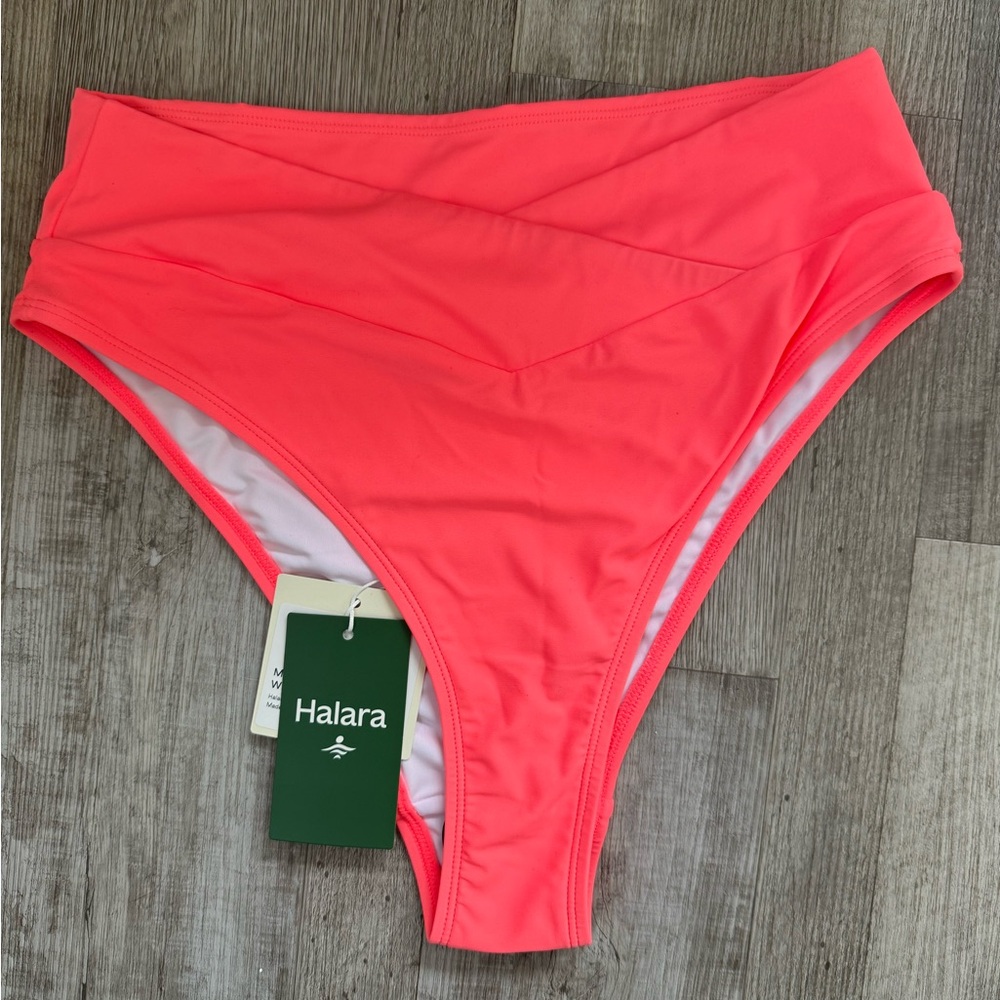 HALARA Coral High-Waisted Bikini Bottom Size Medium New NWT